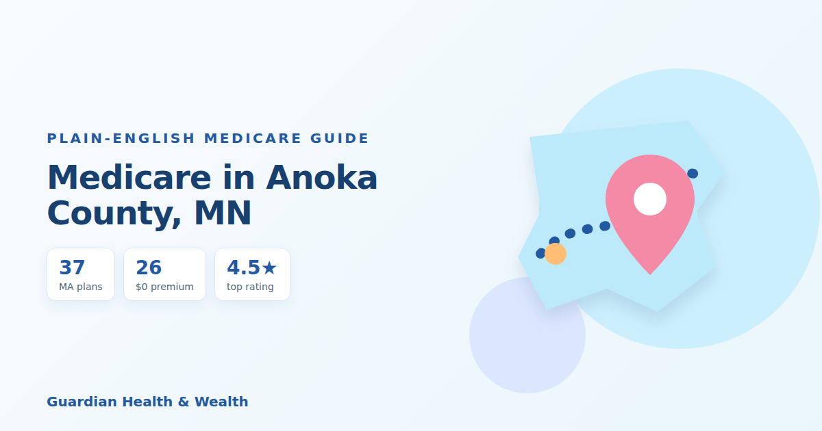 Illustrated guide: Medicare in Anoka County, MN: 37 Plans, 26 With $0 Premiums (2026 Guide)