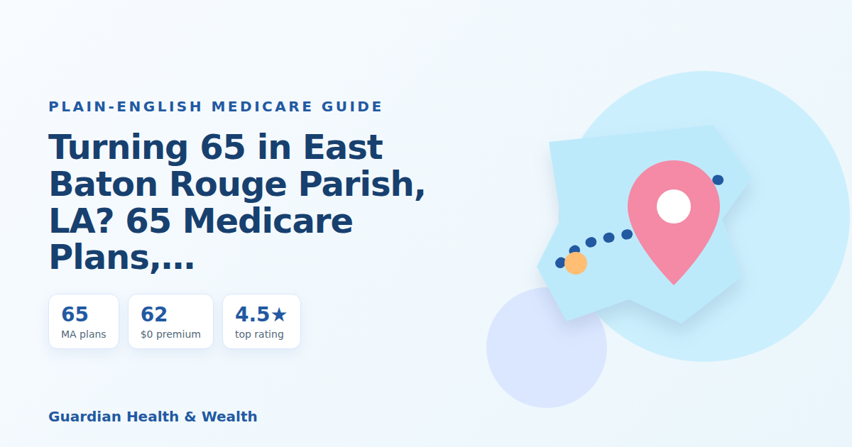 Illustrated guide: Turning 65 in East Baton Rouge Parish, LA? 65 Medicare Plans, One Big Decision (2026)