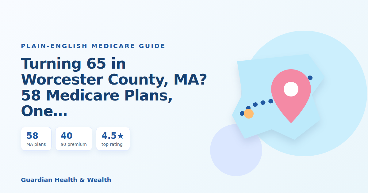 Illustrated guide: Turning 65 in Worcester County, MA? 58 Medicare Plans, One Big Decision (2026)