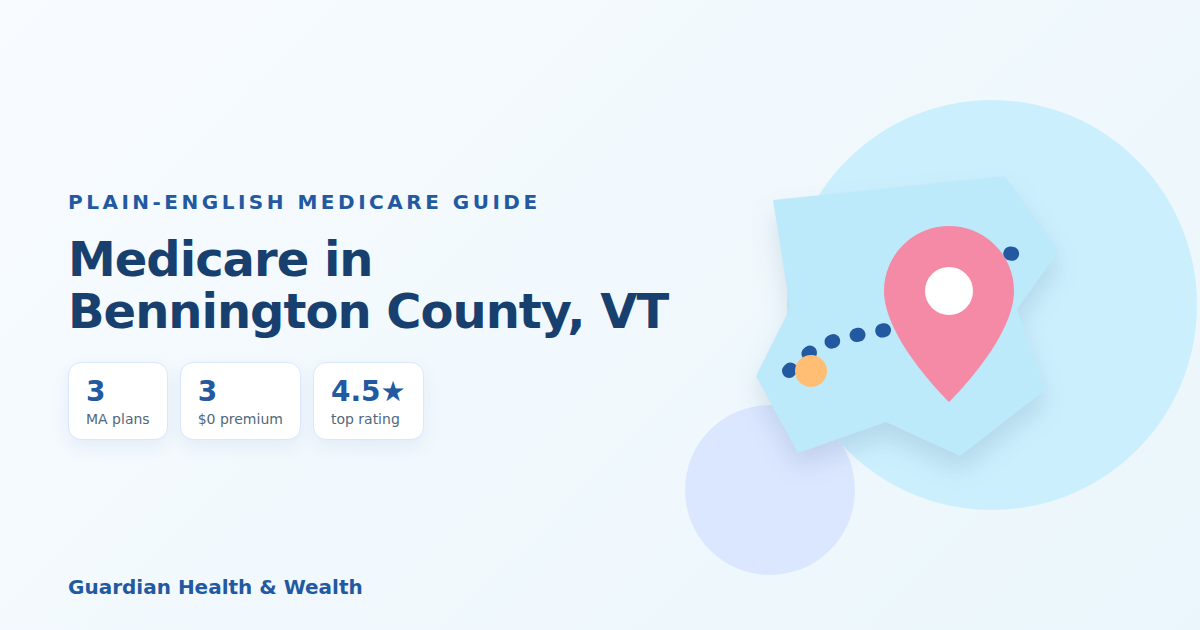 Illustrated guide: Medicare in Bennington County, VT: 3 Plans, 3 With $0 Premiums (2026 Guide)